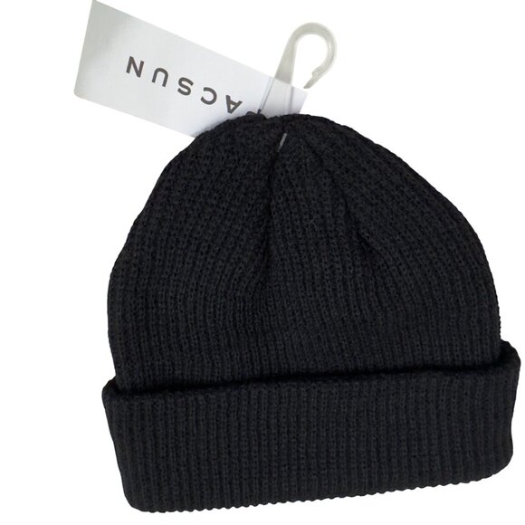 PacSun Black Knit Beanie One Size Warm & Stylish black color men/women new - Picture 6 of 7